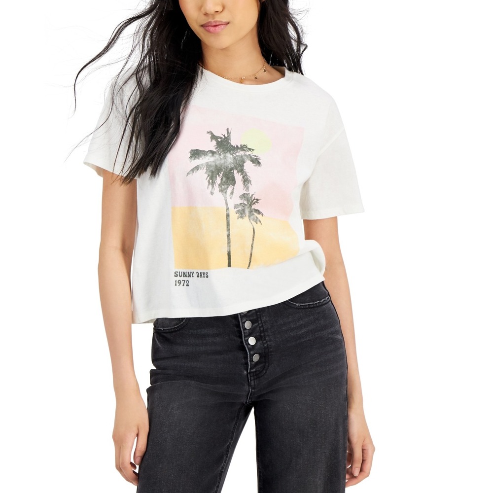 Grayson Threads Black Juniors' Sunset Graphic-Print Tee Size M
